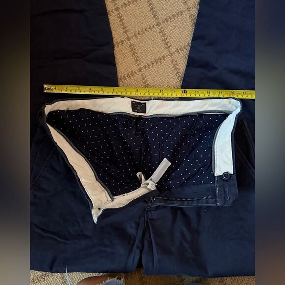 J. Crew 770 Khaki Chino pant w navy and white flannel lining 34 x 32 - Picture 6 of 8